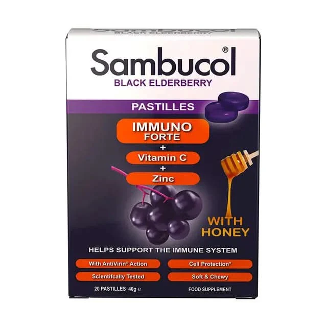 Sambucol Immuno Forte Black Elderberry Pastilles 20 Pack