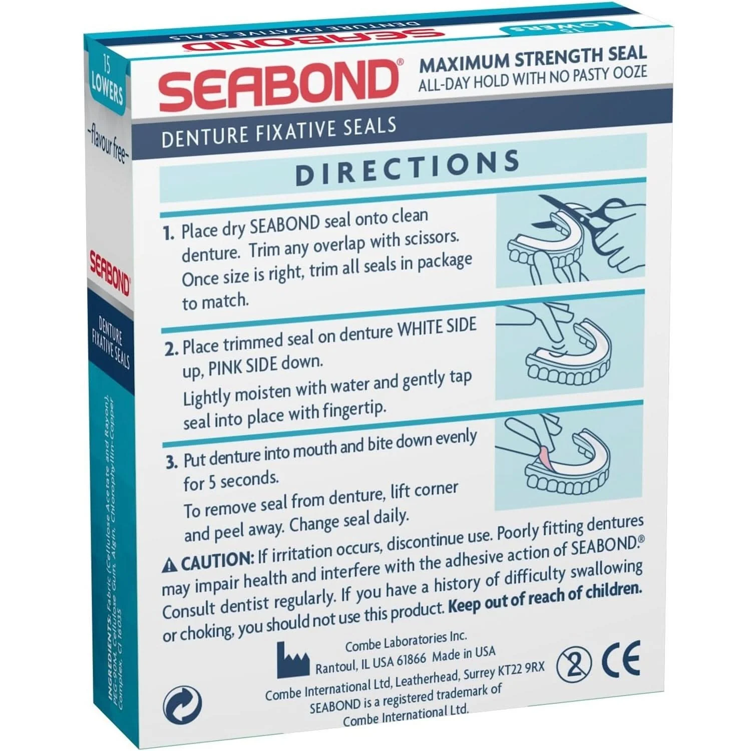 Seabond Denture Fixative Seals Lowers 15s - Image 2