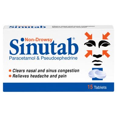 Sinutab Non Drowsy 15 Tablets