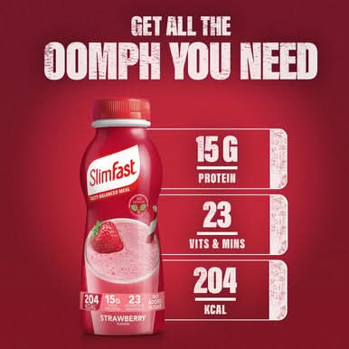 SlimFast Milkshake Multipack Bottle Strawberry 6x325ml - Image 3