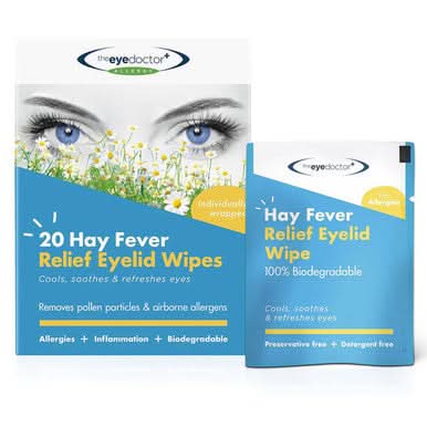 The Eye Doctor Biodegradable Hayfever Relief Eyelid Wipes 20 Pack - Image 3