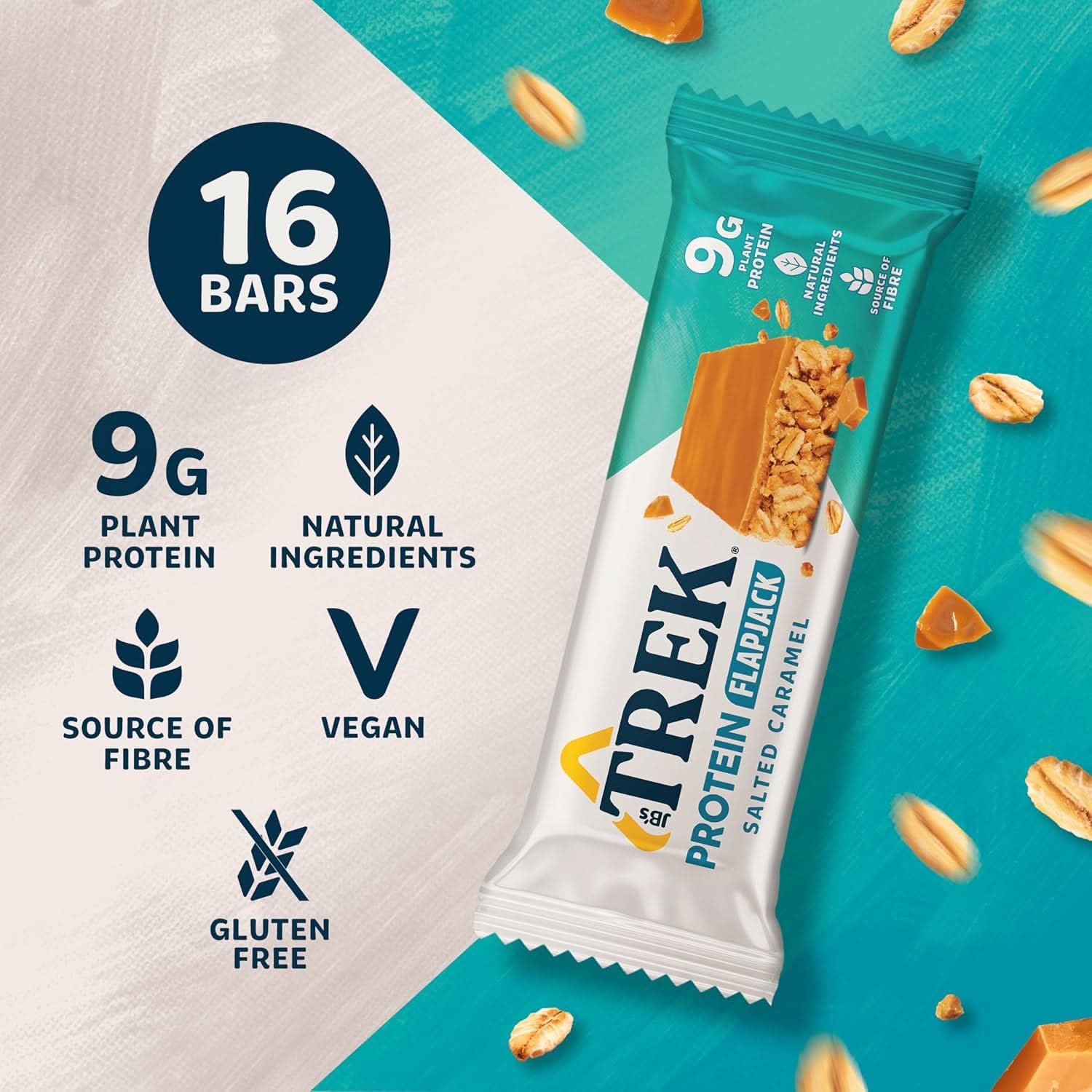 Trek Protein Flapjacks Salted Caramel 16x50g - Image 3