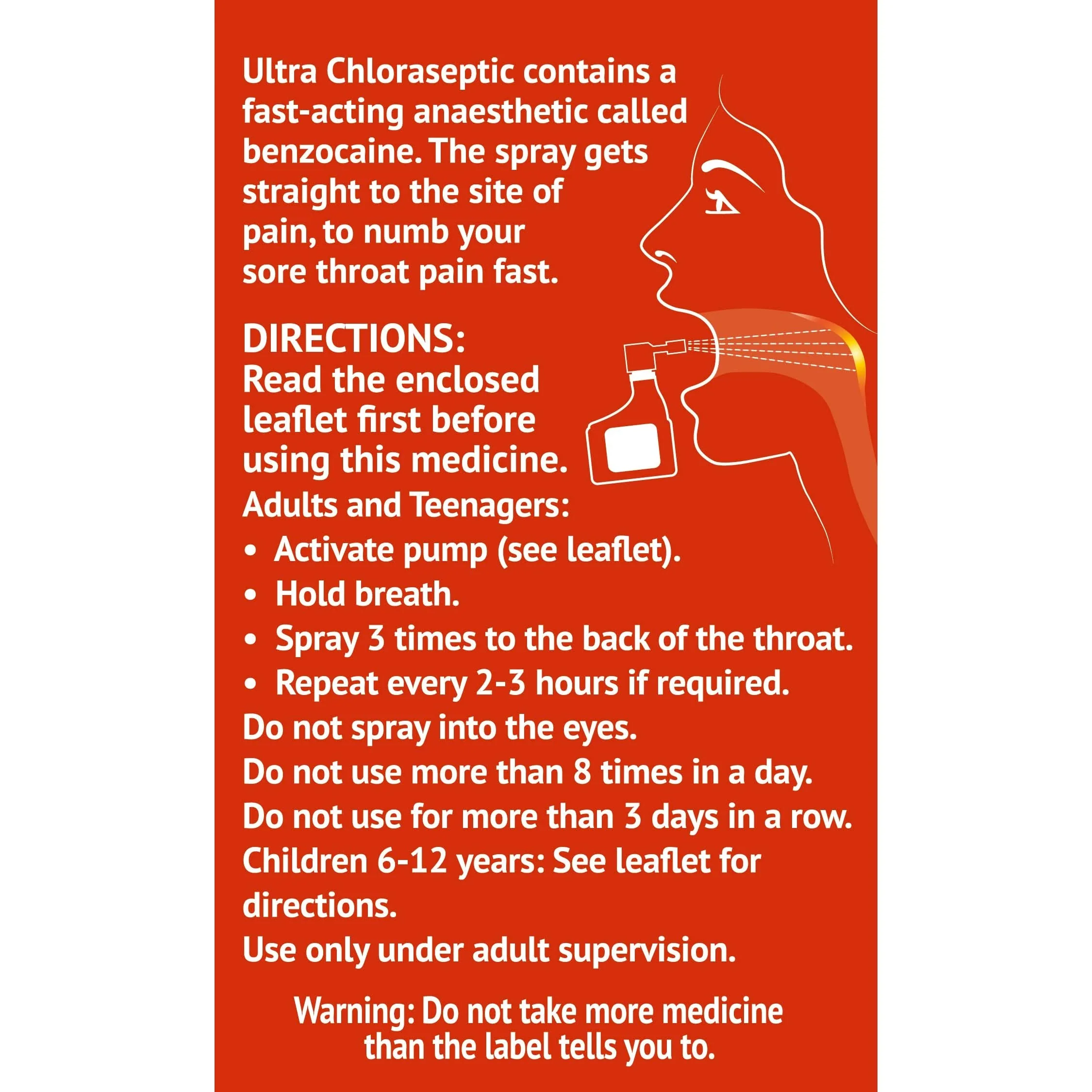 Ultra Chloraseptic Anaesthetic Throat Spray Honey And Lemon - Image 3