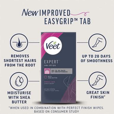 Veet Expert Cold Wax Strips Legs Normal 20 Strips - Image 3