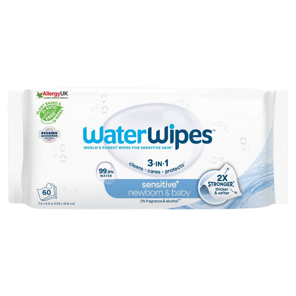 WaterWipes Sensitive+ newborn & baby wipes