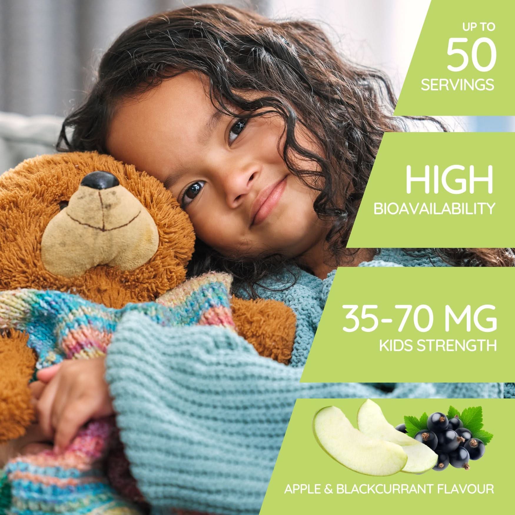 Well. Actually. Kids Liposomal Magnesium Glycinate 35-70mg Apple & Blackcurrant Flavour 250ml - Image 3