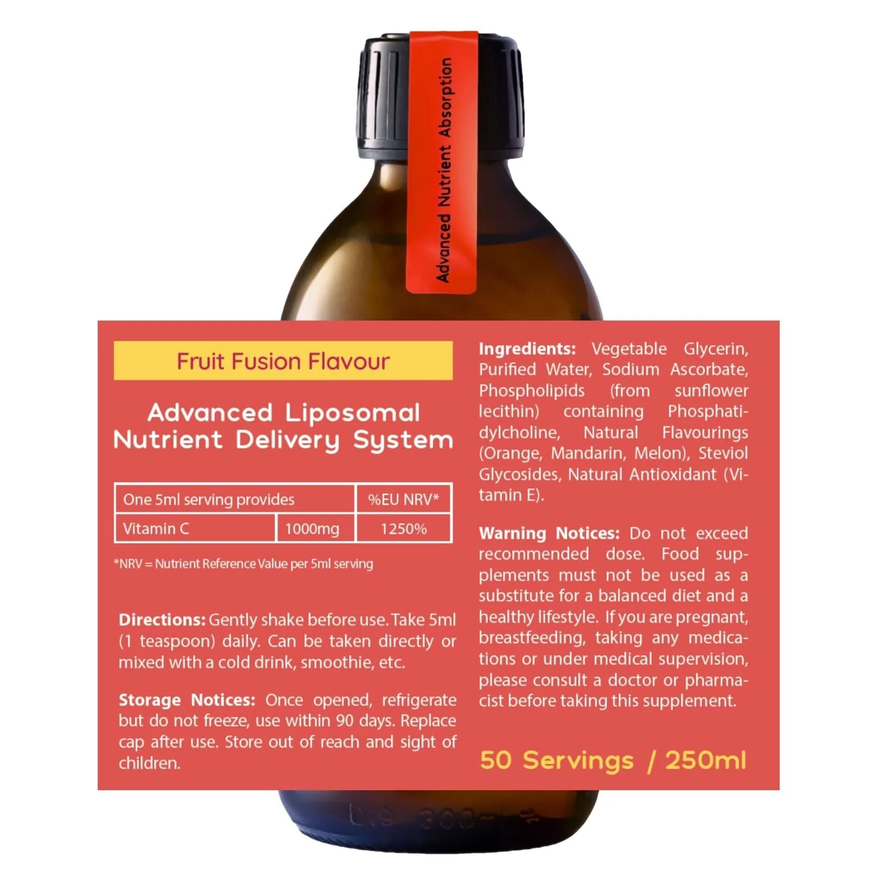 Well. Actually. Liposomal Vitamin C 1000mg Fruit Fusion Flavour 250ml - Image 2