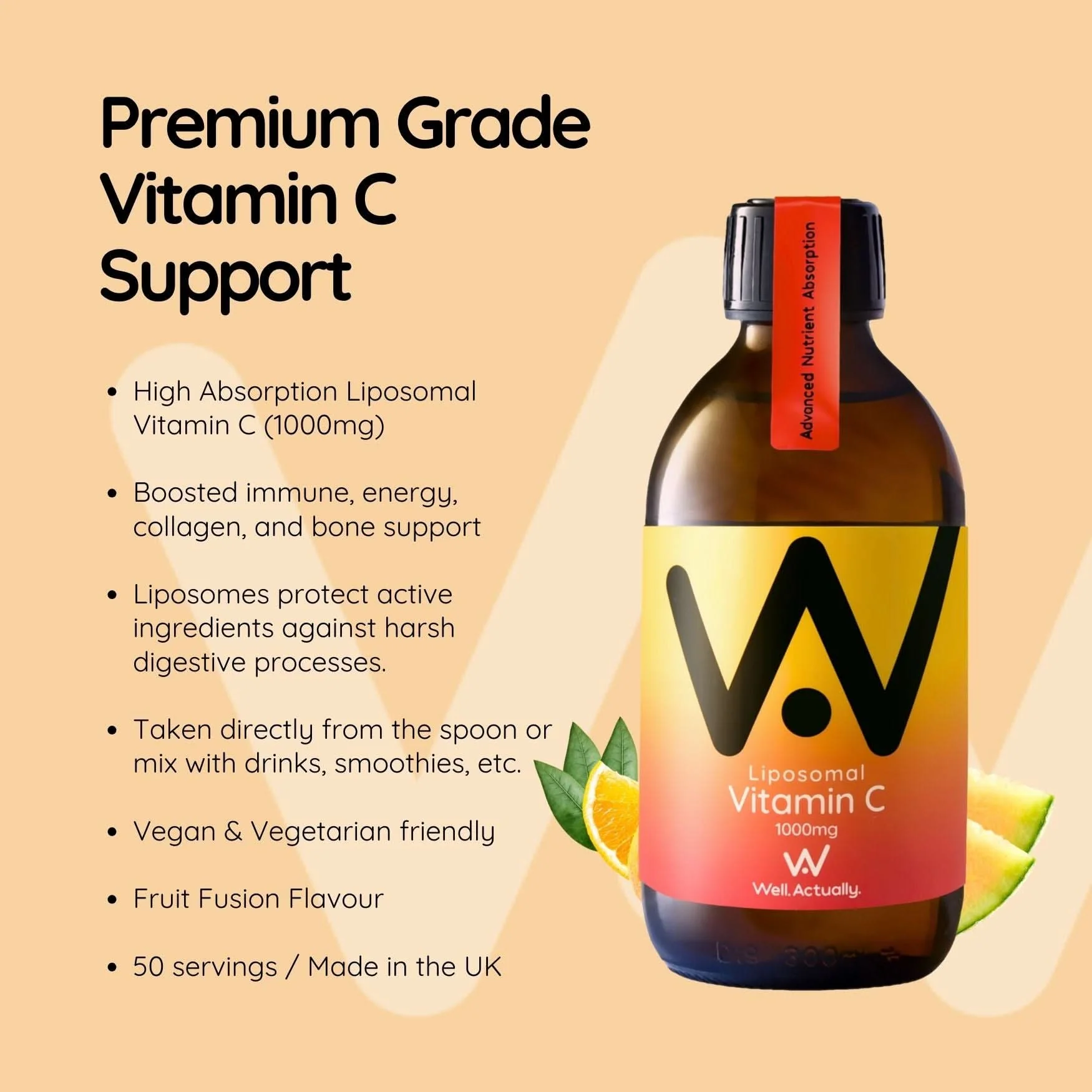 Well. Actually. Liposomal Vitamin C 1000mg Fruit Fusion Flavour 250ml - Image 4