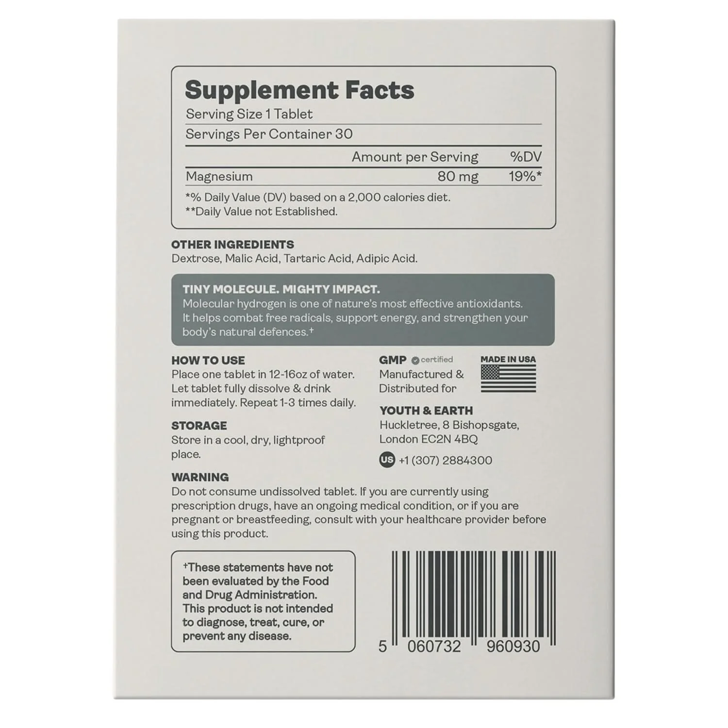 Youth & Earth Molecular Hydrogen Tabs - Image 2
