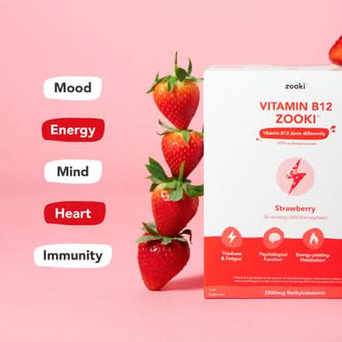 Zooki Liposomal Vitamin B12 2500mcg, Strawberry Flavour 10ml, 30 Sachets - Image 5