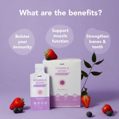 Zooki Liposomal Vitamin D3 + K2 3,000iu, Mixed Berry Flavour 10ml, 30 Sachets - Image 2
