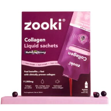 Zooki Super Strength Marine Collagen 11,000mg, Blackcurrant Flavour 18.5ml, 30 Sachets - Image 3